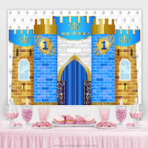 Lofaris Happy 1St Birthday Castle Crown Backdrop For Kids